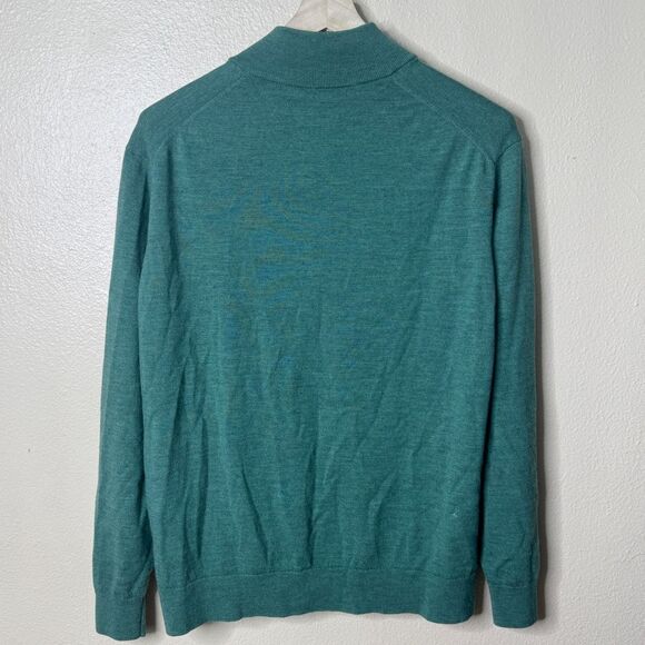 Untuckit Sweater Mens 2XL Green 1/4 Zip Extra Fine Merino Wool Pullover - Picture 7 of 7